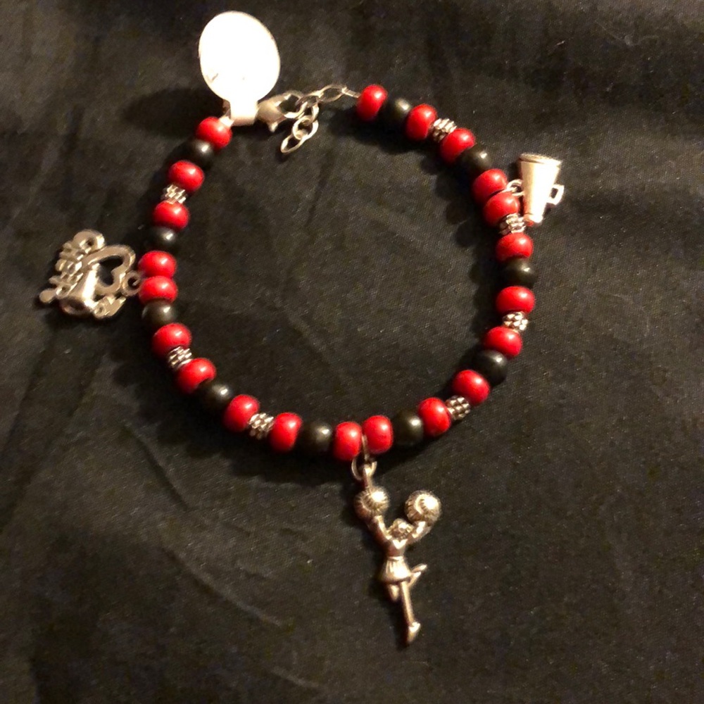 New cheerleading bracelet and earring set.